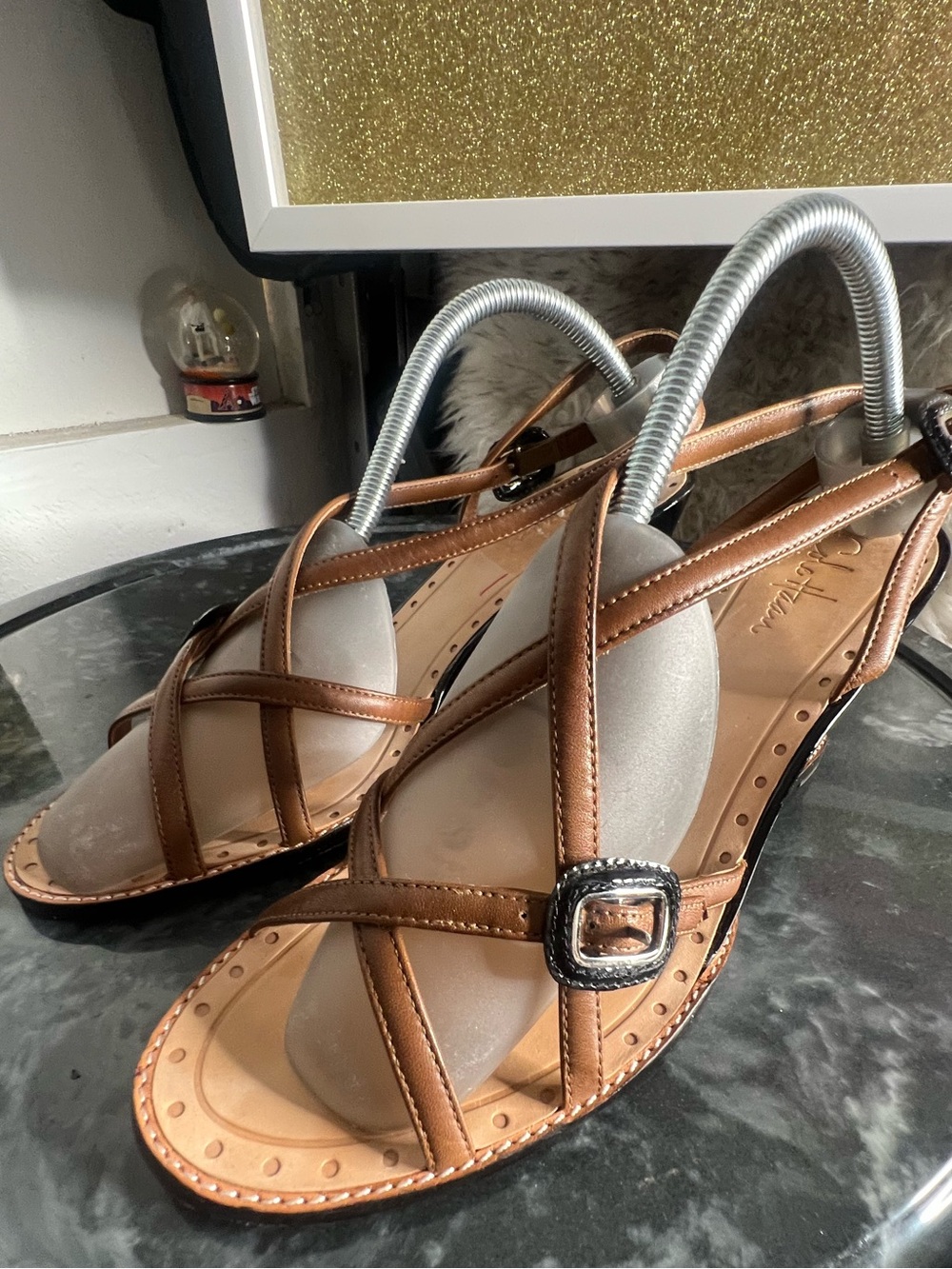 Cole Haan Capri High Wedge Heel Sandal Strap Slingback women Brown - Picture 4 of 10